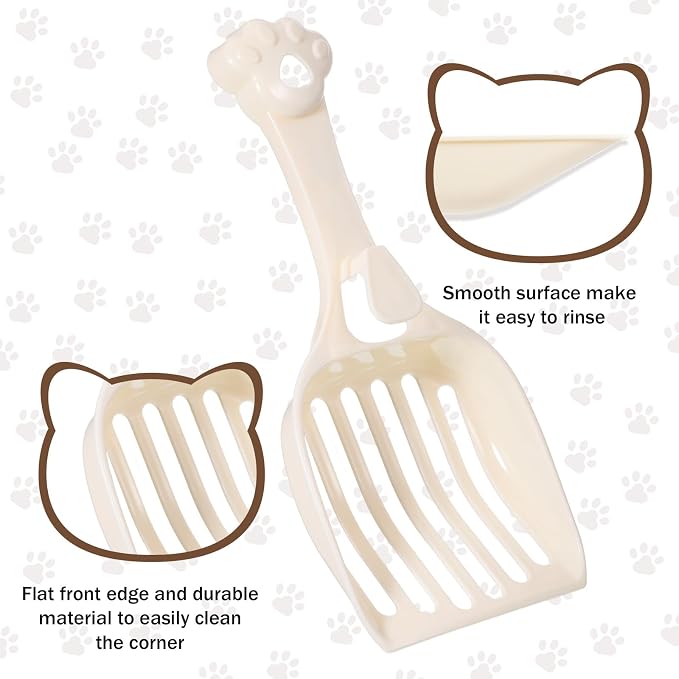 Cat Litter Scoop, Durable Plastic Kitty Litter Sifter Scooper - Image 3