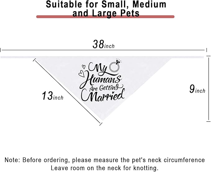 Engagement Gift, My Humans are Getting Married Dog Bandana, Wedding Photo Prop - Image 4