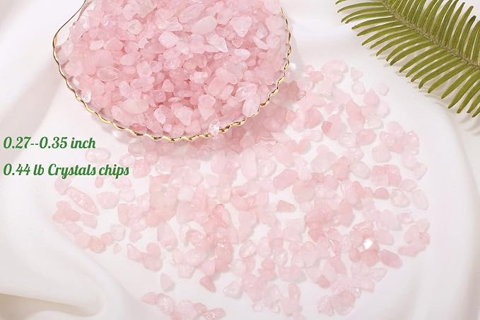 1lb Rose Quartz Aquarium Gravel Rocks Natural Tumbled Healing Crystal Chips - Image 5