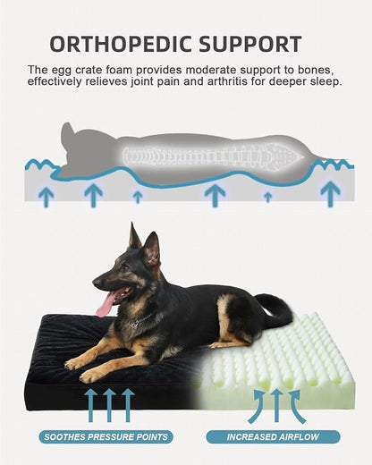 KSIIA Orthopedic Dog Bed Crate Waterproof Pet Mats - Image 2