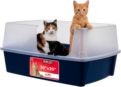 IRIS USA XX-Large Side Entry Cat Litter Box, Open Top Extra Large Litter Box by IRISUSA
