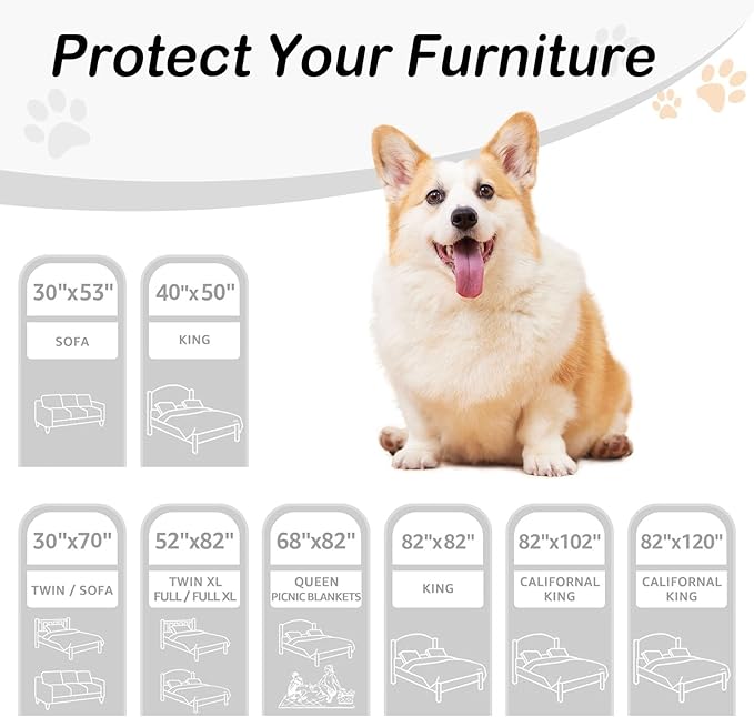 hyha Waterproof Dog Bed Blanket, Soft Pet Blankets, Waterproof Couch Cover - Image 6