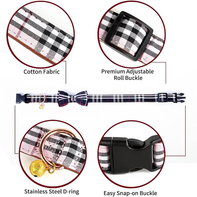 Yizepet Dog Collar with Bow Tie- Adjustable pet Collar - Image 5