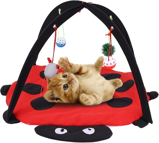 Foldable Cat Activity Play Mat Tent, Cat Activity Center Pet Kitten Cushion Bed - Image 5