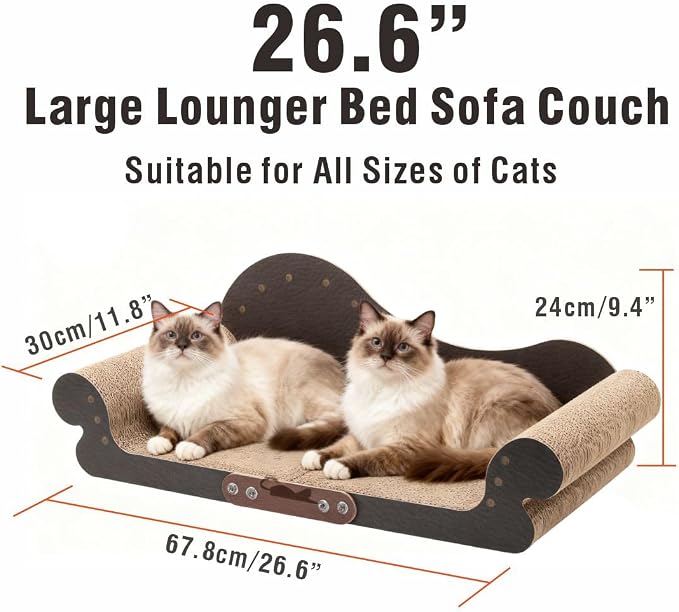 Sofa Shaped Cat Scratching Board, 26.6" Extra Large Scratcher Bed - Image 3