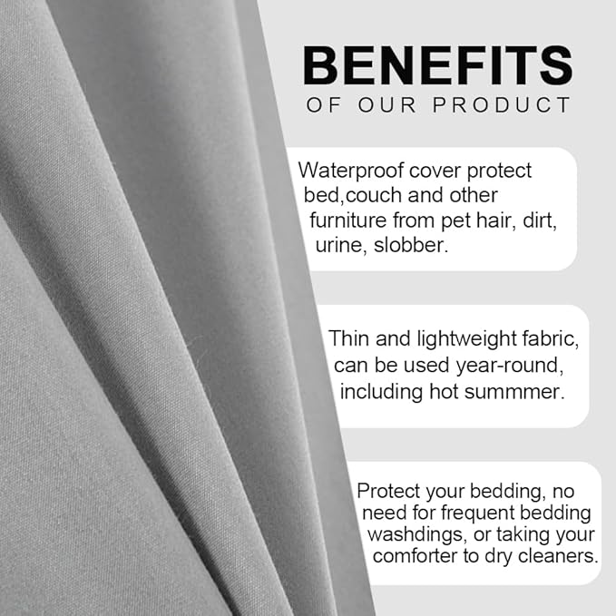 DUJUIKE Waterproof Bed Cover for Dog and Cats, Pet Hair Resistant Bed Sheet - Image 7
