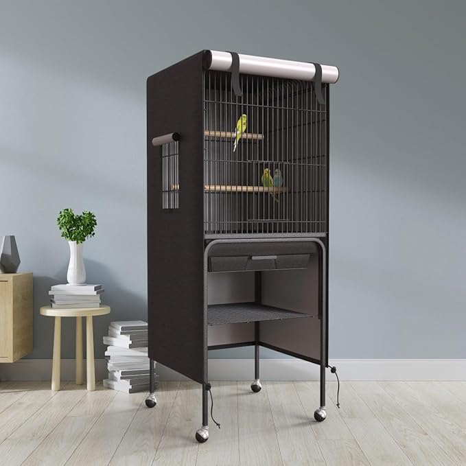 Universal Bird Cage Cover Good Night Blackout Thin Lightweight Breathable Small by TweetinginStyle