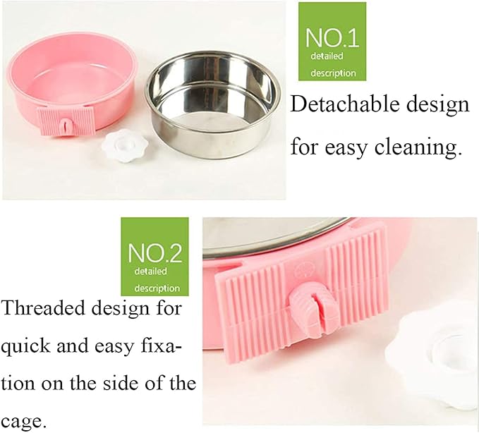 Stainless Steel Removable Pet Food Bowl, Anti-overturn Water Feeder Container - Image 5