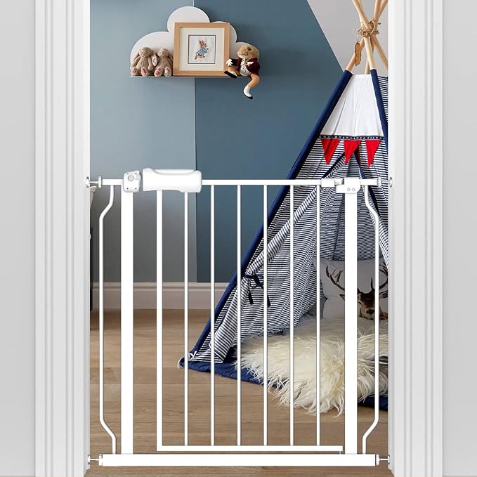 29-34 Inch Wide Baby Gate for Stairs Dog Gate Indoor Pressure Mounted No Drill by FlowerFrail