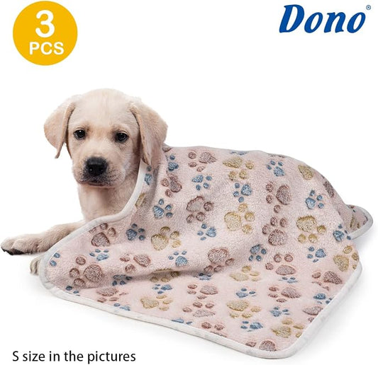 Dono 1 Pack 3 Dog Blankets, Soft Fluffy Fleece Pet Blanket Warm Sleep Mat Paw - Image 2