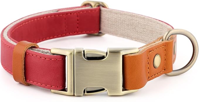 Plutus Pet Genuine Leather & Hemp Dog Collar – Adjustable Heavy Duty Pet Collar by PLUTUSPET