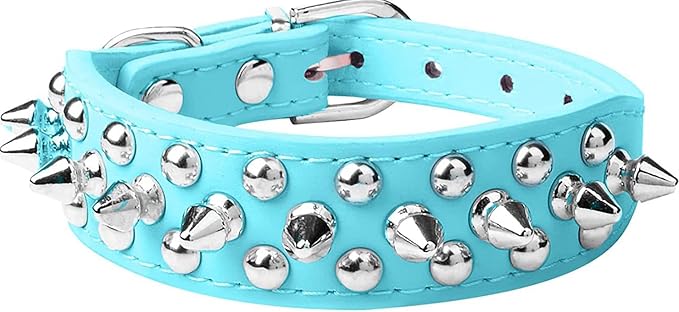 Spiked Dog Collar Soft Pu Leather Mushrooms Rivet Spike Studded Puppy by Unknown
