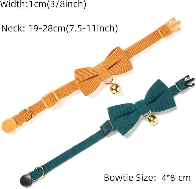 2 Pack Soft Corduroy Cat Collars - Image 3