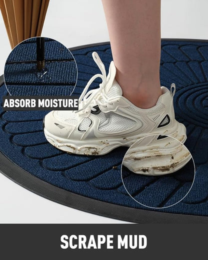 tchdio Door Mat Outdoor Indoor Entrance Doormat-Semicircular Durable Rubber Non - Image 2
