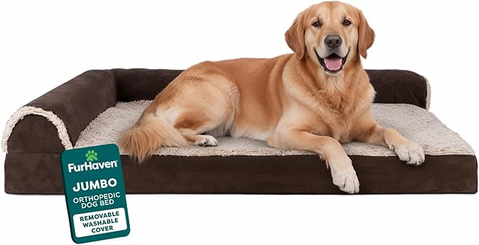 FurHaven Orthopedic Dog Bed for Large Dogs, L-Shaped Chaise Mattress by FurHaven