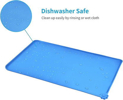 AUDWUD Silicone Waterproof Pet Feeding Mats, Anti Slip Bowl Pad, Dog Mat - Image 5