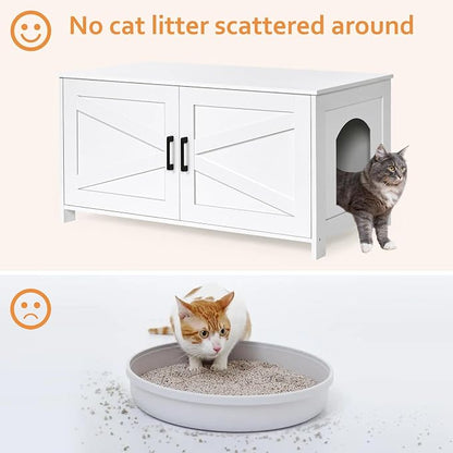 Homhedy 39.4" L Cat Litter Box Enclosure, Pet House - Image 3