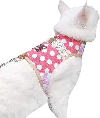 Cat Harness and Leash for Walking Escape Proof, Adjustable Cat Vest Harness by Yizhi+Miaow