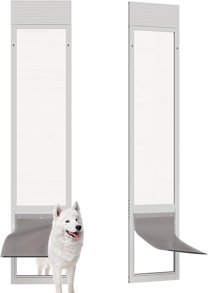 Dog Door for Sliding Glass Doors, Adjustable Height 76 1/8"-80 7/8" Aluminum by barn
