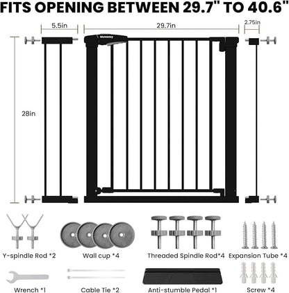 Baby Gate for Stairs, 29.7-40.6" Pressure Mounted Dog Gate, Auto Close Safety - Image 9