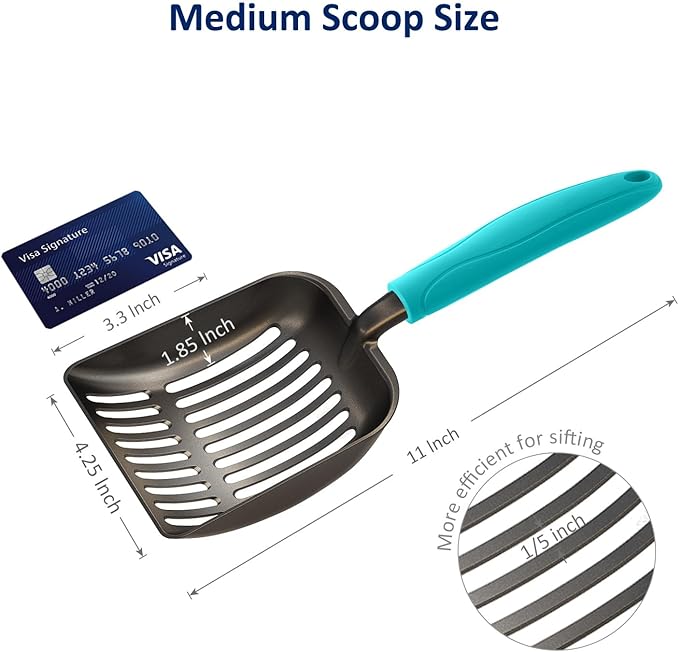 WePet Cat Litter Scoop, Non-Stick Plated Aluminum Alloy Sifter, Kitty Durable - Image 3