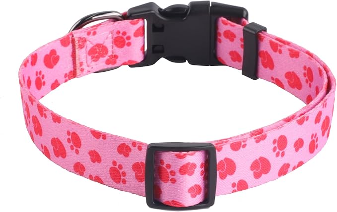 QQPETS Adjustable Soft Dog Collar: Print Flower Pink Multicolor Cute Patterns - Image 6