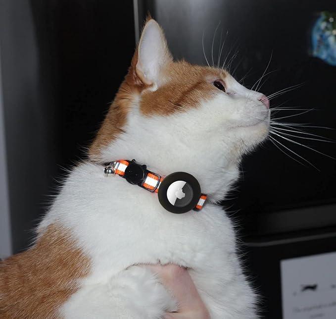 Reflective Cat Collar with AirTag Holders, with Bells, Solid & Safe Collars - Image 3