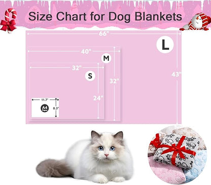 Pink Cat Blanket for Kitten Beds, Flannel Pink Stuff Cute Paw Print, 24 * 32 - Image 7