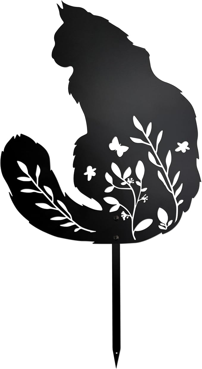 Maine Coon Cat Garden Stake by dryelves