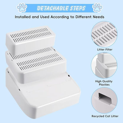 Adjustable 3 Steps Litter Box Ramp, Litter Box Step - Image 3