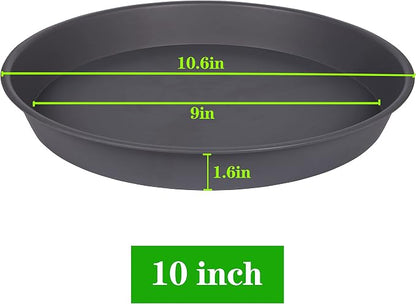 2 Pack of 10 inch Plant Saucer Gray, Heavy Duty Plastic Plant Saucer 10 inch - Image 2