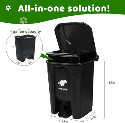 Dog Poop Trash Can Outside, 20L/5Gallon Pedal and Removable Inner Waste Bin - Image 2