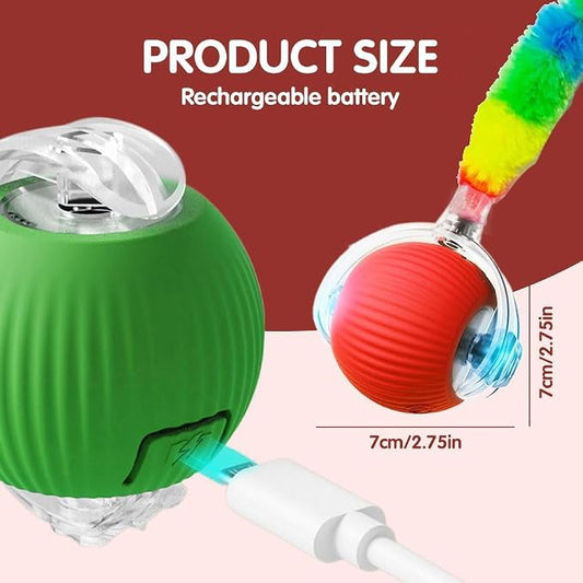 2 PCS Interactive Cat Toy Rolling Ball Chewie Viral Dog Ball - Image 2