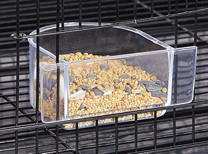 Lot of 4 Bird Cage Clear Plastic Seed Water Feeder Cups - Image 4