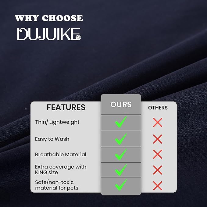 DUJUIKE Waterproof Bed Cover for Dog and Cats, Pet Hair Resistant Bed Sheet - Image 4
