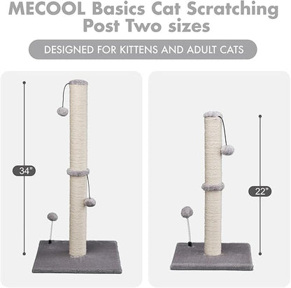 MECOOL 34“ Tall Cat Scratching Post Premium Basics Kitten Scratcher Sisal - Image 5