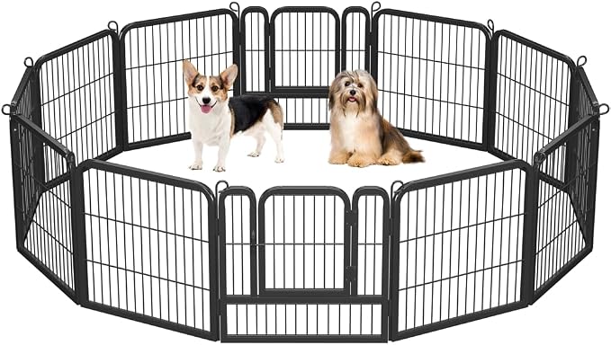 Yaheetech Dog Playpen Outdoor, 24 inch 24 Panels Dog Pen Indoor Heavy Duty by Yaheetech