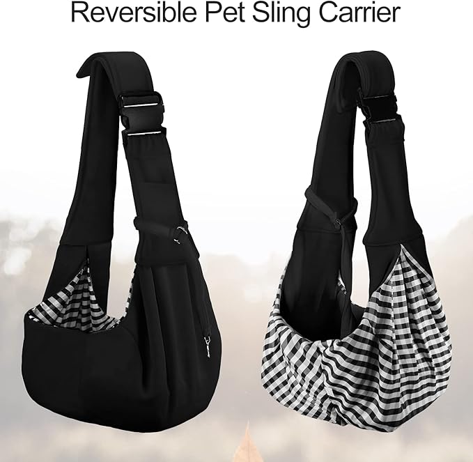 PETLOFT Reversible Dog Cat Sling Carrier, Small Dog Carrier, Adjustable Dog - Image 5