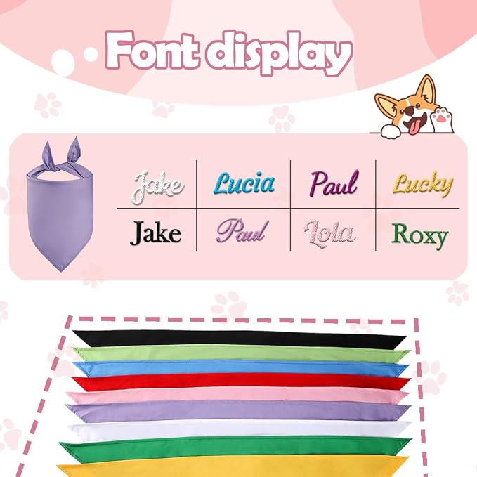 Personalized Dog Bandana, Custom Pet Scarf - Image 4