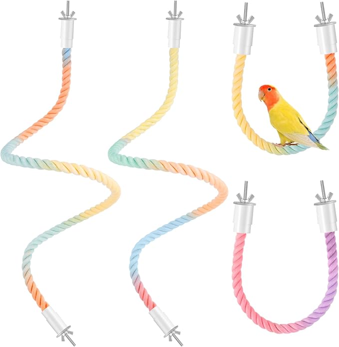 Bird Perch Rope, Interactive Birds Cage Accessories by Worldity