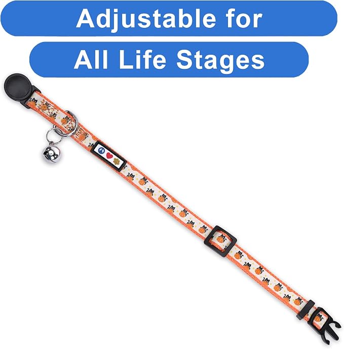 Pawtitas Halloween Cat Collars for Cats Adjustable Collar Glow in The Dark - Image 5