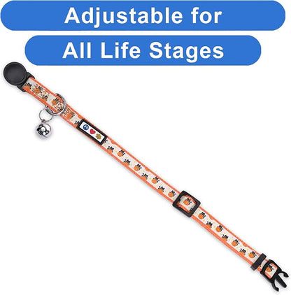 Pawtitas Halloween Cat Collars for Cats Adjustable Collar Glow in The Dark - Image 5
