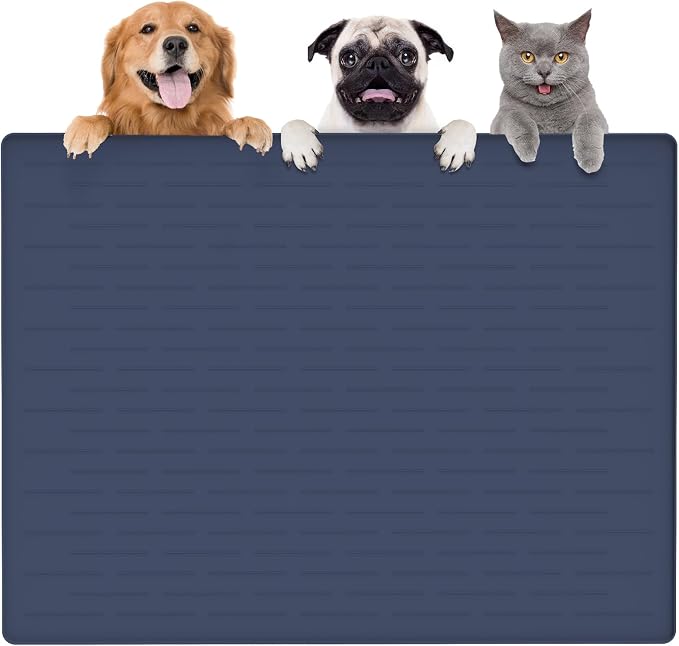 Largest Dog Food Mat, 39.5"x29.5" Silicone Dog and Cat Mat by Goldleaf