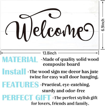 Welcome Sign for Front Door, Welcome Decor Wooden Hanging Sign for Wall Decor - Image 2