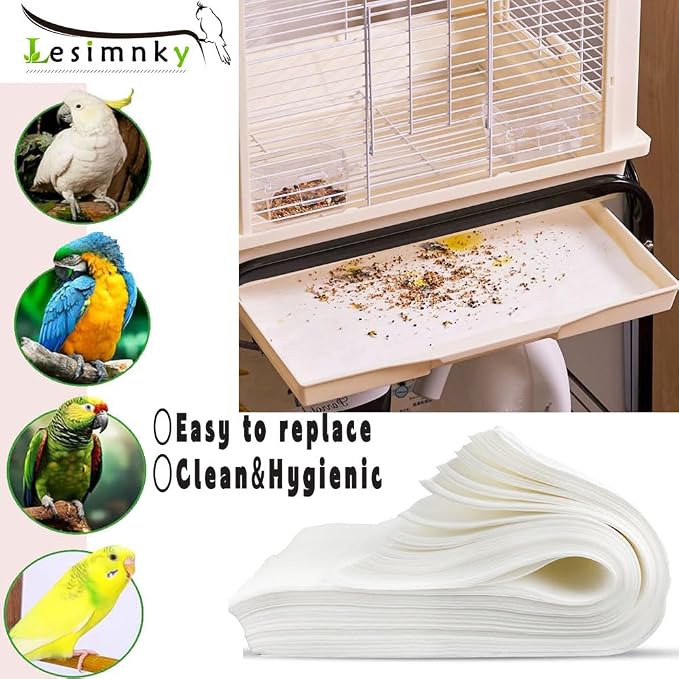 100pcs Bird Cage Liner Papers, 11×20in Big Size Disposable Non-Woven Cage Paper - Image 3