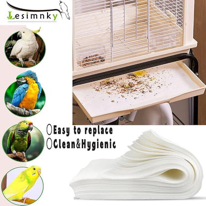 100pcs Bird Cage Liner Papers, 11×20in Big Size Disposable Non-Woven Cage Paper - Image 3