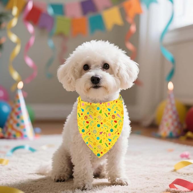Birthday Dog Bandanas, Double Side Reversible Large Pet Bandanas, Celebration - Image 5