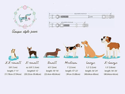 Unique style paws Dog Collar Metal Buckle Green Flowers Collar Gift Durable - Image 5