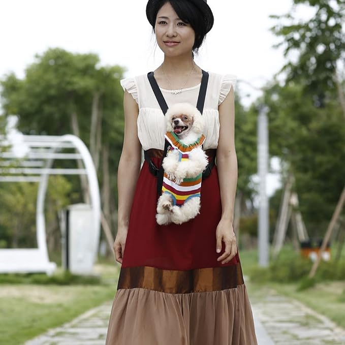 Pet Dog Puppy Cat Carrier Five Holes Backpack Double Shoulder Straps Canvas - Image 3