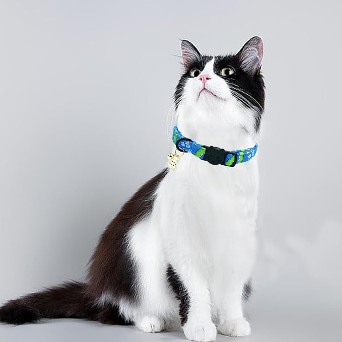 Elegant little tail 2 Pack Cat Collar-Shark Print Cotton Breakaway Cat Collars - Image 5